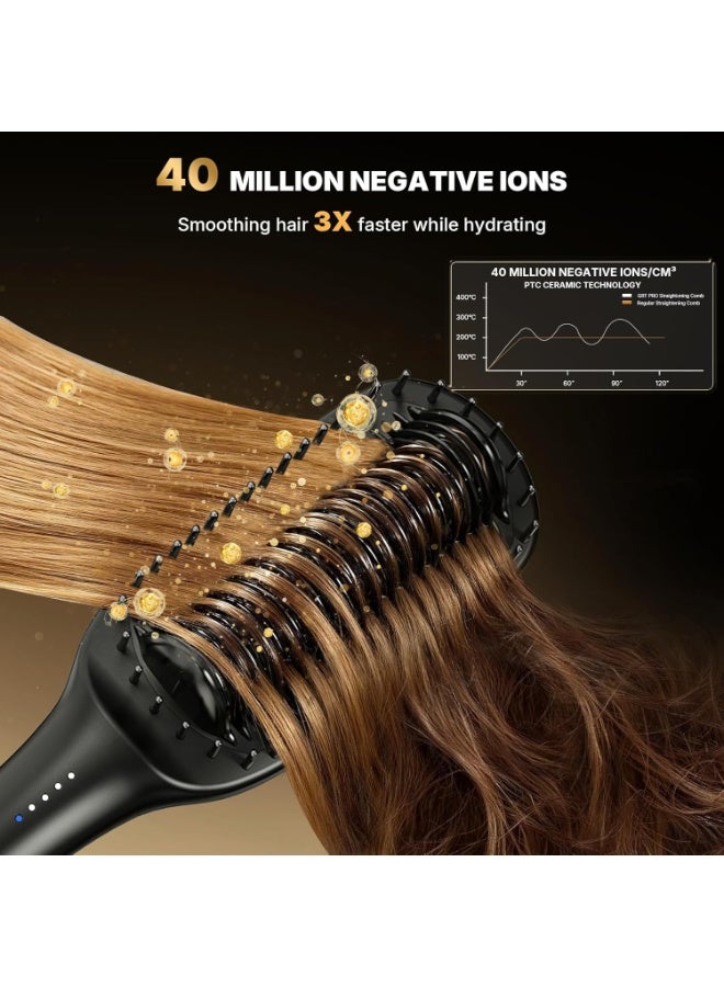 GRT Hair Straightener Brush Extra Wide 51mm Ceramic Hair Straighteners and Straightening Brush 2-in-1 Women, 40Million Ionic Anti-Frizz PTC Ceramic Hot Anti-Scald 30-min Auto Shutoff Fast Heating 140~230℃ - Image 4